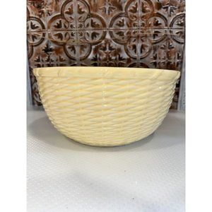 Vintage R Home Yellow Basket Weave Bowl Portugal